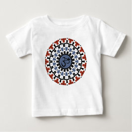 Andlig Mandala Yoga Om Blue Rust Kaleidoscope T Shirt