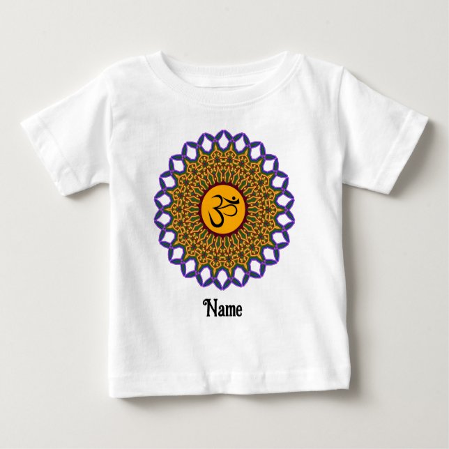 Andlig Mandala Yoga Om Peacock Customized T Shirt (Framsida)