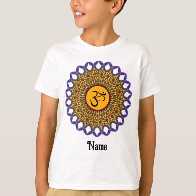 Andlig Mandala Yoga Om Peacock Customized T Shirt (Framsida)