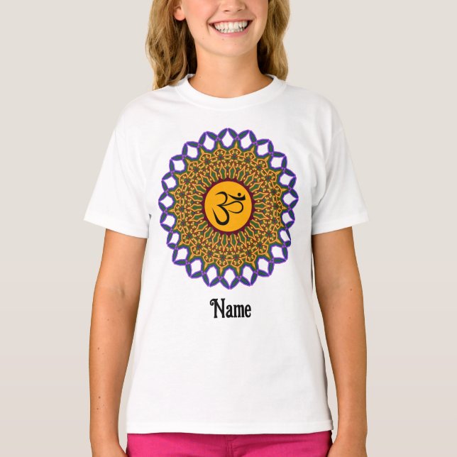 Andlig Mandala Yoga Om Peacock Customized T Shirt (Framsida)