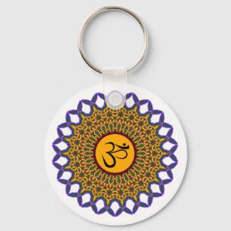 Andlig Mandala Yoga Om Peacock Kaleidoscope Nyckelring
