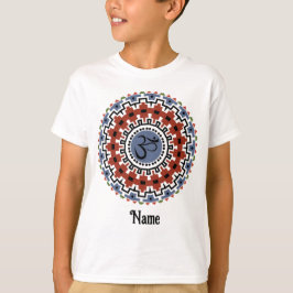 Andlig Mandala Yoga Om Rust Blue Customized T Shirt