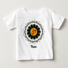 Andlig Mandala Yoga Om Symbol Blue Customized T Shirt