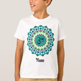 Andlig Mandala Yoga Om Symbol Blue Customized T Shirt