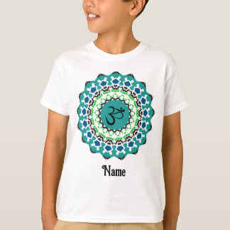 Andlig Mandala Yoga Om Symbol Blue Customized T Shirt