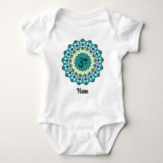 Andlig Mandala Yoga Om Symbol Blue Customized T Shirt