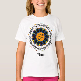 Andlig Mandala Yoga Om Symbol Blue Customized T Shirt