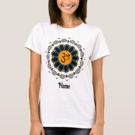 Andlig Mandala Yoga Om Symbol Blue Customized T Shirt