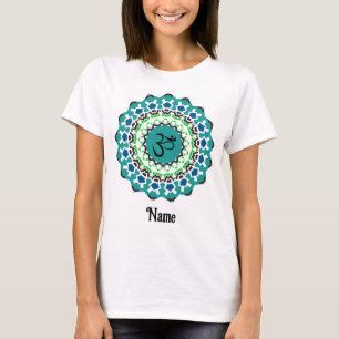 Andlig Mandala Yoga Om Symbol Blue Customized T Shirt