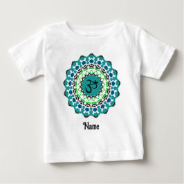 Andlig Mandala Yoga Om Symbol Blue Customized T Shirt