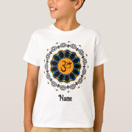 Andlig Mandala Yoga Om Symbol Blue Customized T Shirt