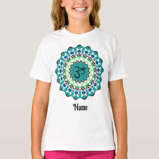 Andlig Mandala Yoga Om Symbol Blue Customized T Shirt