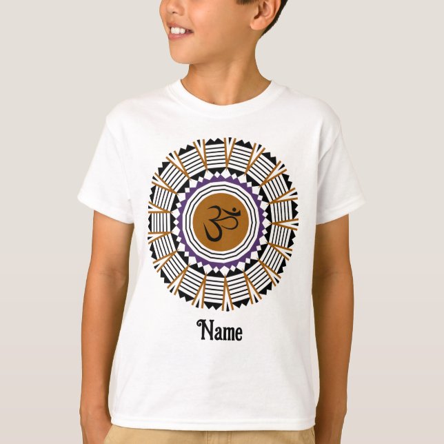 Andlig Mandala Yoga Om Symbol Lila Customized T Shirt (Framsida)