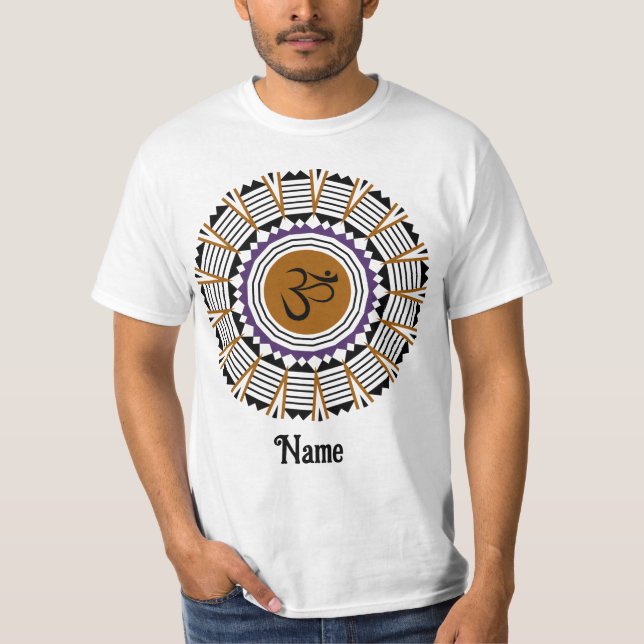 Andlig Mandala Yoga Om Symbol Lila Customized T Shirt (Framsida)