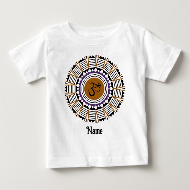 Andlig Mandala Yoga Om Symbol Lila Customized T Shirt (Framsida)