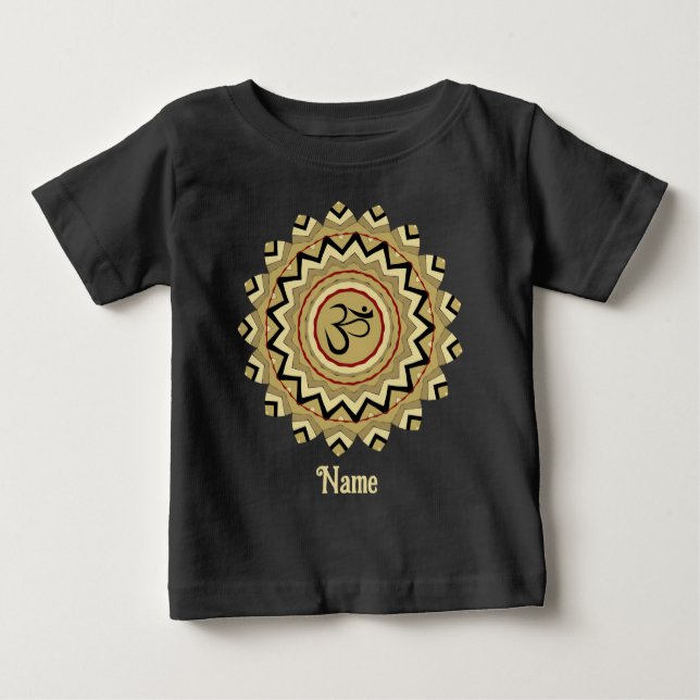 Andlig Mandala Yoga Om Symbol Retro Customized T Shirt (Framsida)