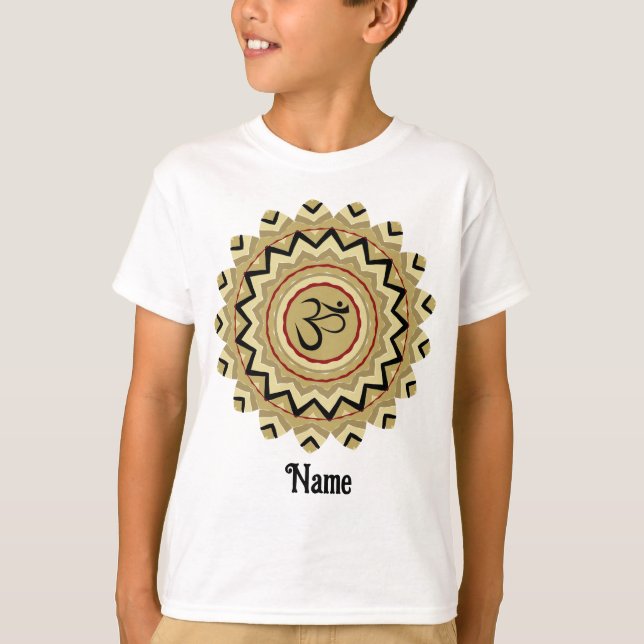 Andlig Mandala Yoga Om Symbol Retro Customized T Shirt (Framsida)