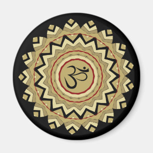 Andlig Mandala Yoga Om Symbol Retro Geometric Magnet
