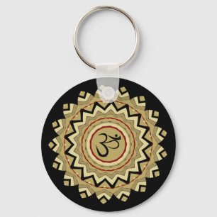 Andlig Mandala Yoga Om Symbol Retro Geometric Nyckelring