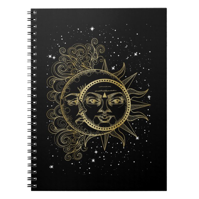 Andlig måne sol luna estetiska stjärnor anteckningsbok (Framsidan)