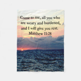 ANDLIG MATTHEW 11:28 SUNRISE SCRIPTURE PHOTO FLEECEFILT