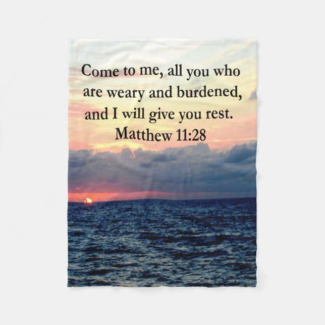 ANDLIG MATTHEW 11:28 SUNRISE SCRIPTURE PHOTO FLEECEFILT (Framsidan)
