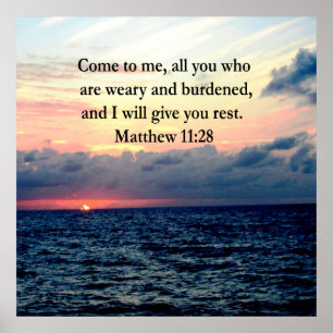 ANDLIG MATTHEW 11:28 SUNRISE SCRIPTURE PHOTO POSTER