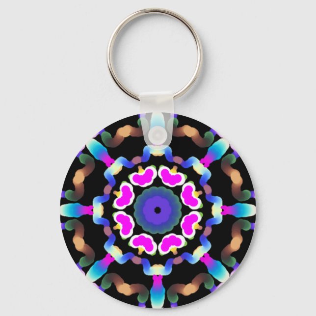 *~* Andlig Meditative Neon Mandala Nyckelring (Framsida)