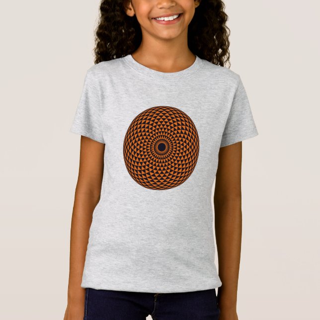 Andlig Mörk Grått Red Ware Mandala Geometric Art T Shirt (Framsida)