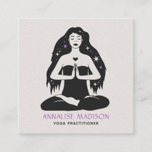 Andlig Mystic Celestial Meditation Yoga Fyrkantigt Visitkort