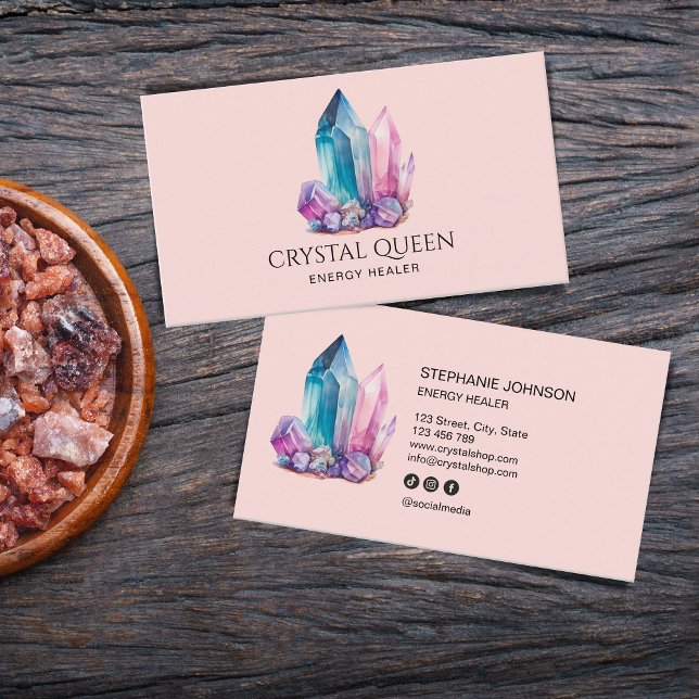 Andlig Mystical Energy Healer Crystal Gems Visitkort (Skapare uppladdad)