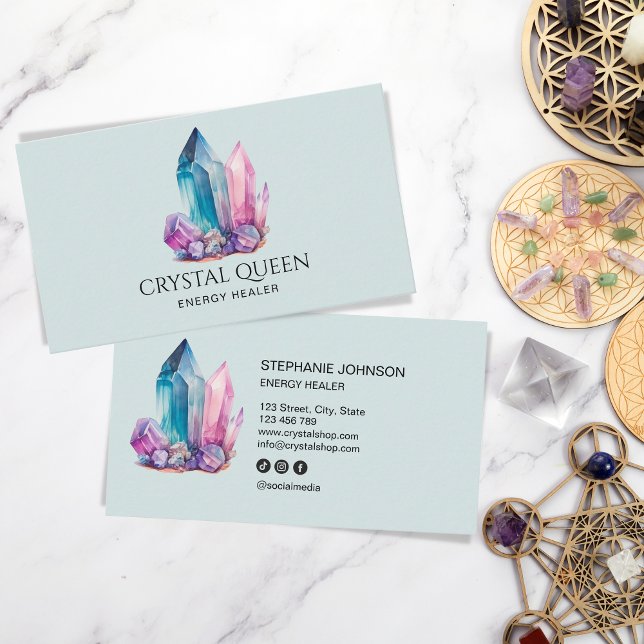 Andlig Mystical Energy Healer Crystal Gems Visitkort (Skapare uppladdad)