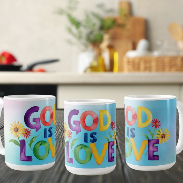 Andlig - Offertgud är Kärlek färgmodern design Kaffemugg (Skapare uppladdad)