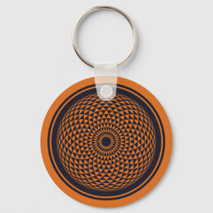Andlig Orange Grått Mandala Geometric Graphic Ke Nyckelring