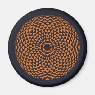 Andlig Orange Grått Mandala Geometric Vector Art Magnet