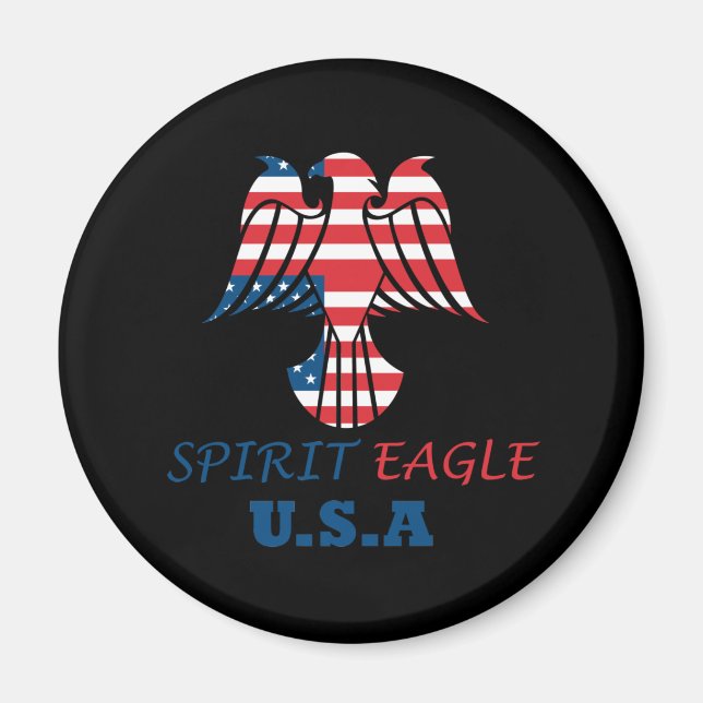 Andlig örn USA-flagga Magnet (Framsidan)