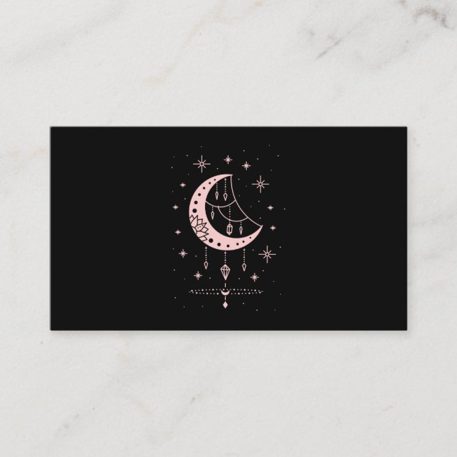 Andlig Pastel Goth Måne Kawaii Visitkort (Framsida)