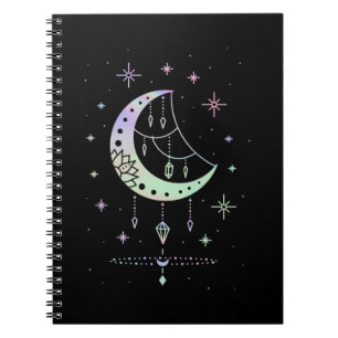 Andlig Pastel Goth Måne Witchy Anteckningsbok