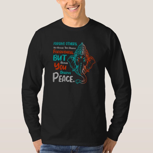Andlig Peace Ganesh T Shirt (Framsida)