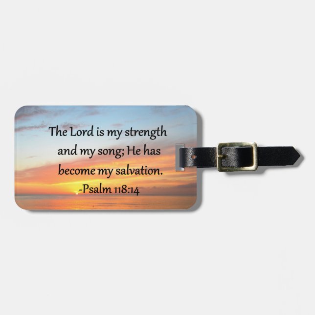 ANDLIG PSALM 118:14 SUNRISE PHOTO DESIGN BAGAGEBRICKA (Horisontell Framsida)