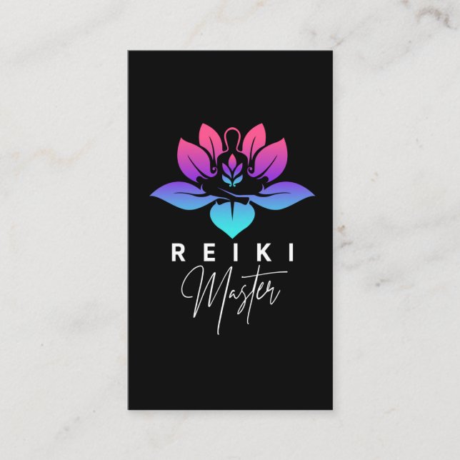 Andlig Reiki Master Energy Therapy Meditation Visitkort (Framsida)