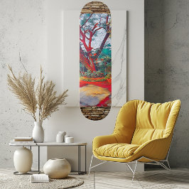 Andlig Retreat naturreservatet Meditation Träd Mini Skateboard Bräda 18,5 Cm