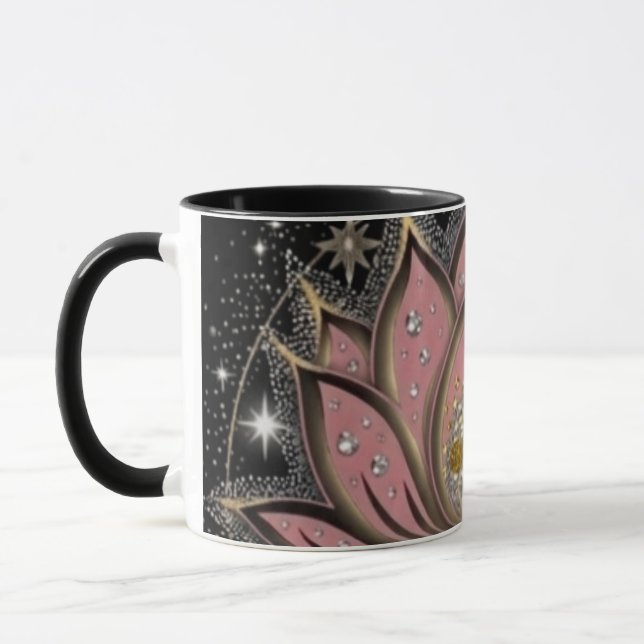 Andlig Rosa Lotus Kaffe Mugg (Vänster)