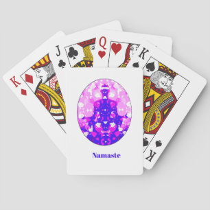 Andlig Rosa Sitta Yoga Pose Namaste Casinokort