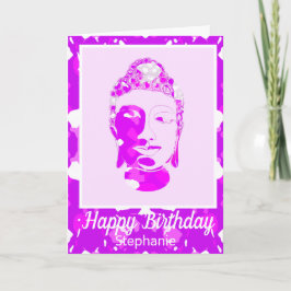 Andlig Rosa & White Symmetry Buddha Birthday Kort
