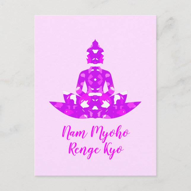 Andlig Rosa & White Symmetry Lotus Yoga Vykort (Framsida)