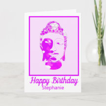 Andlig Rosa & White Symmetry Roligt Birday Card
