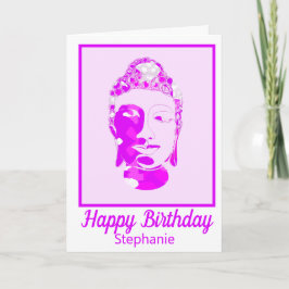 Andlig Rosa & White Symmetry Roligt Birday Card Kort