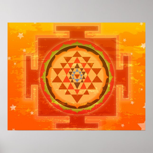 Andlig Shree Yantra Poster (Framsidan)