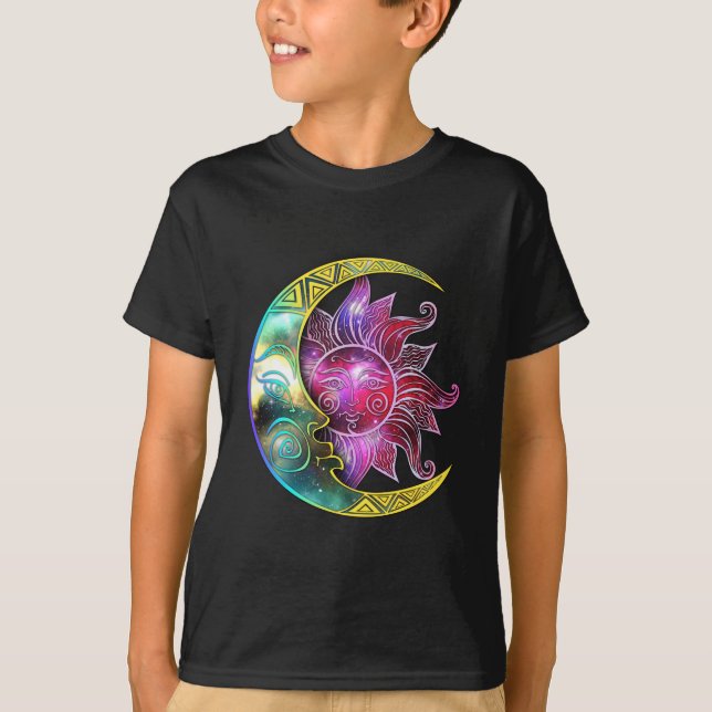 Andlig Sol Måne Galaxy T Shirt (Framsida)
